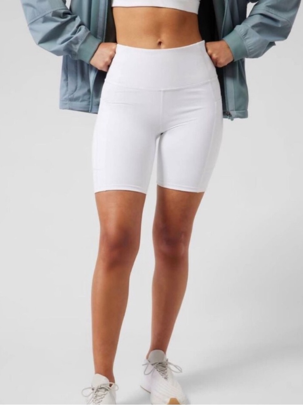 Athleta Womens Ultimate Stash II 7" Shorts White Size 1X